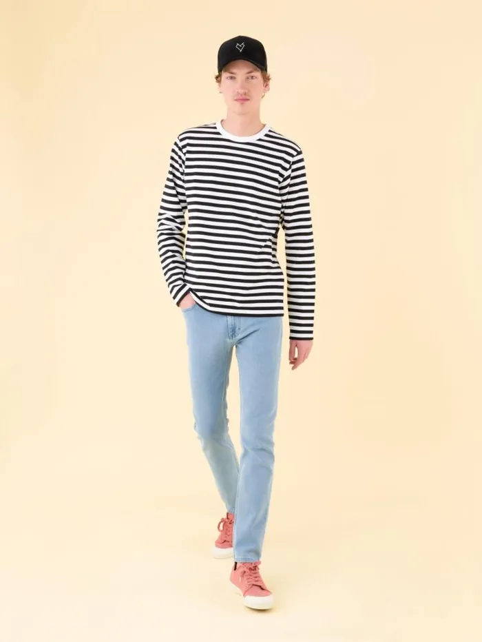 Men TShirts and Polos Agns B Black And White Cotton Coulos 1212 Striped TShirt