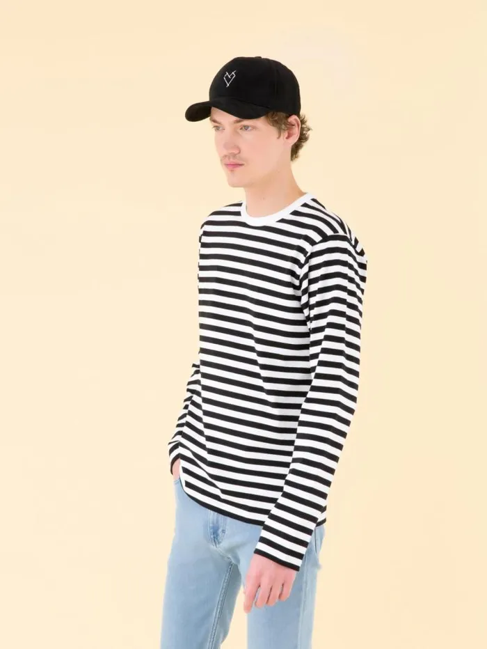 Men TShirts and Polos Agns B Black And White Cotton Coulos 1212 Striped TShirt