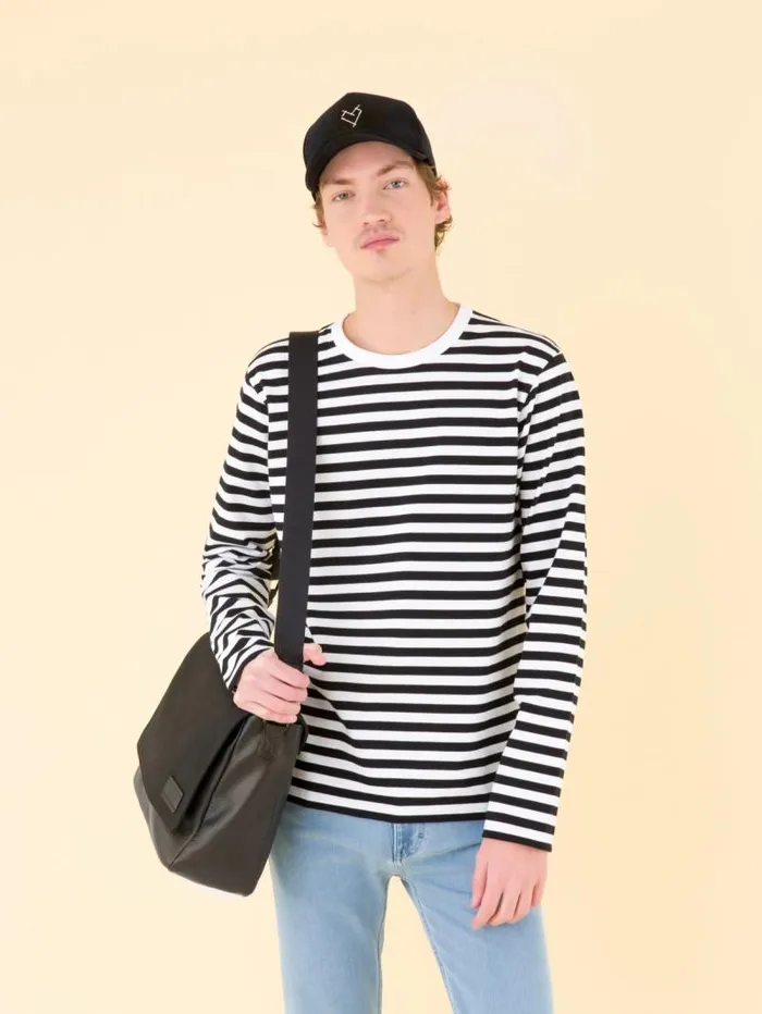 Men TShirts and Polos Agns B Black And White Cotton Coulos 1212 Striped TShirt