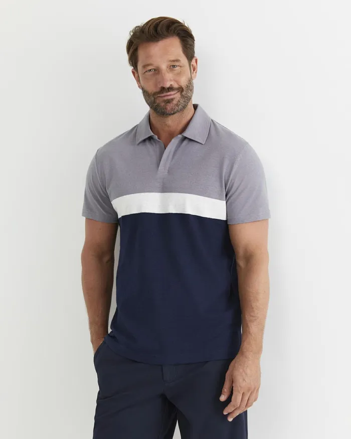 Men TShirts and Polos Sportscraft Gerard Stripe Polo Blue Multi