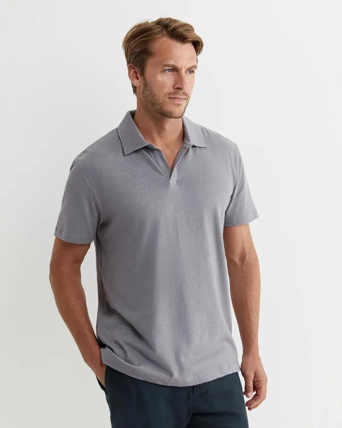 Men TShirts and Polos Sportscraft Osborne Linen Blend Polo Grey