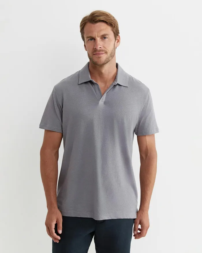 Men TShirts and Polos Sportscraft Osborne Linen Blend Polo Grey