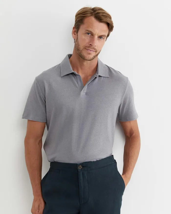 Men TShirts and Polos Sportscraft Osborne Linen Blend Polo Grey