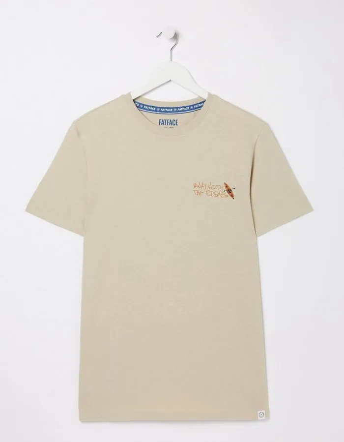 Men TShirts FatFace Away With The Fishes TShirt Washed Natural