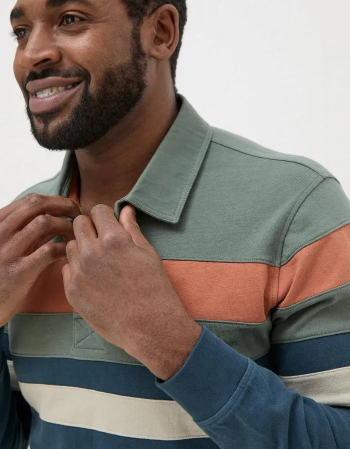 Men TShirts FatFace Sussex Chest Stripe Sweatshirt Green