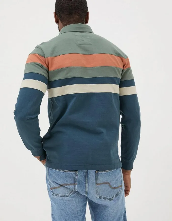 Men TShirts FatFace Sussex Chest Stripe Sweatshirt Green