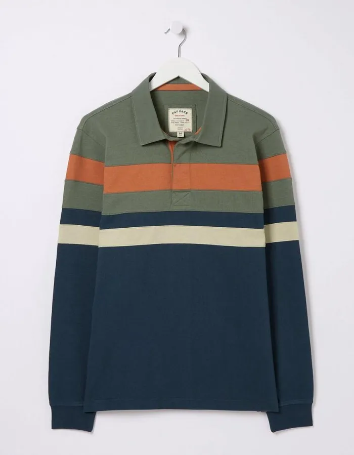 Men TShirts FatFace Sussex Chest Stripe Sweatshirt Green