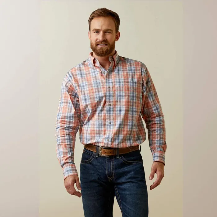 Men Team Damion Classic Fit Shirt Peach Ariat Button Down Shirts