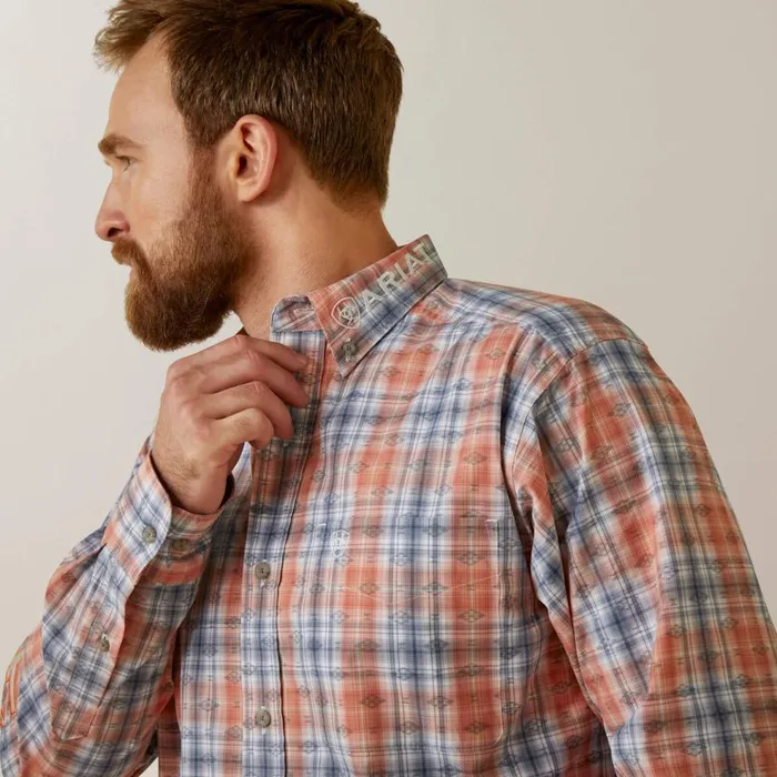 Men Team Damion Classic Fit Shirt Peach Ariat Button Down Shirts Men Team Damion Classic Fit Shirt Peach Ariat Button Down Shirts