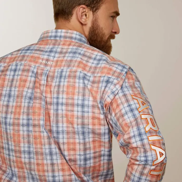 Men Team Damion Classic Fit Shirt Peach Ariat Button Down Shirts Men Team Damion Classic Fit Shirt Peach Ariat Button Down Shirts