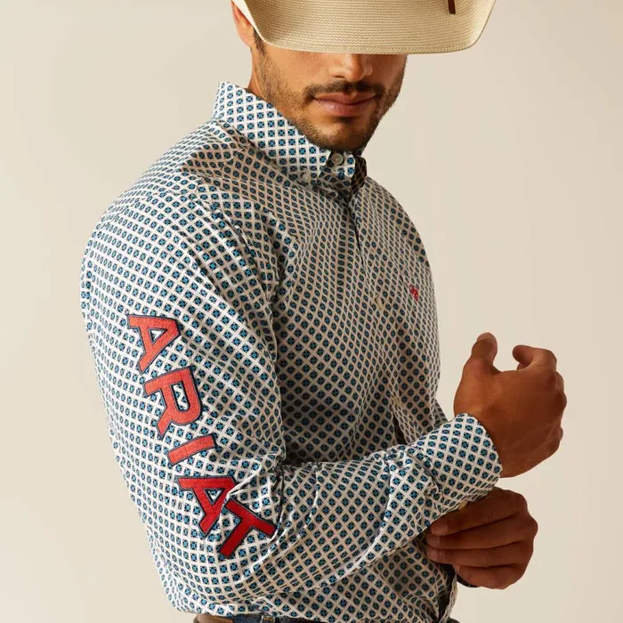 Men Team Lochlan Fitted Shirt White Ariat Button Down Shirts Men Team Lochlan Fitted Shirt White Ariat Button Down Shirts