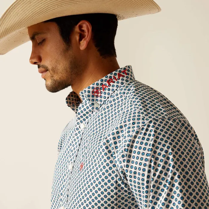 Men Team Lochlan Fitted Shirt White Ariat Button Down Shirts Men Team Lochlan Fitted Shirt White Ariat Button Down Shirts
