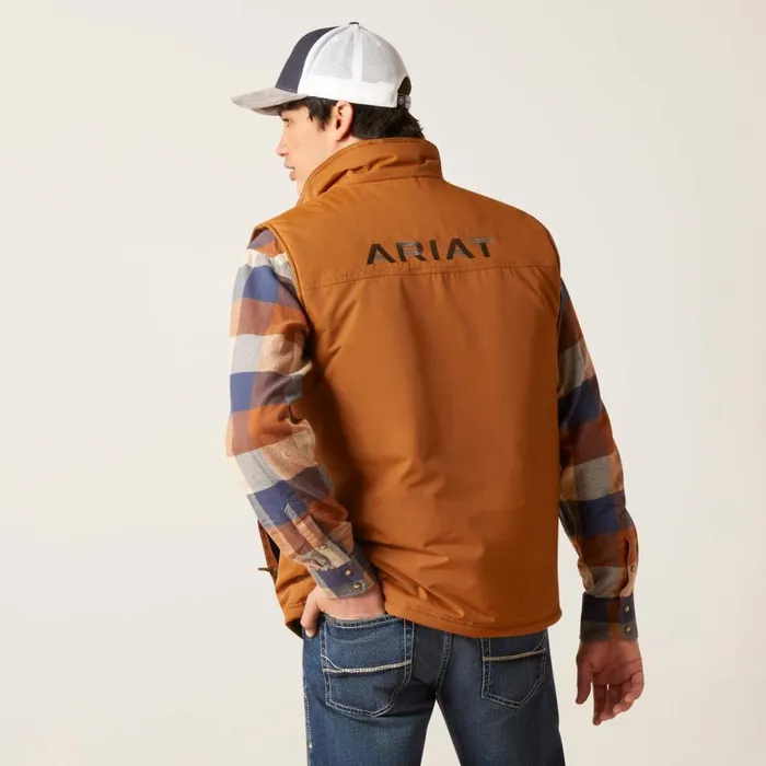 Men Team Logo Insulated Vest Chestnut Ariat Jackets and Vests Men Team Logo Insulated Vest Chestnut Ariat Jackets and Vests