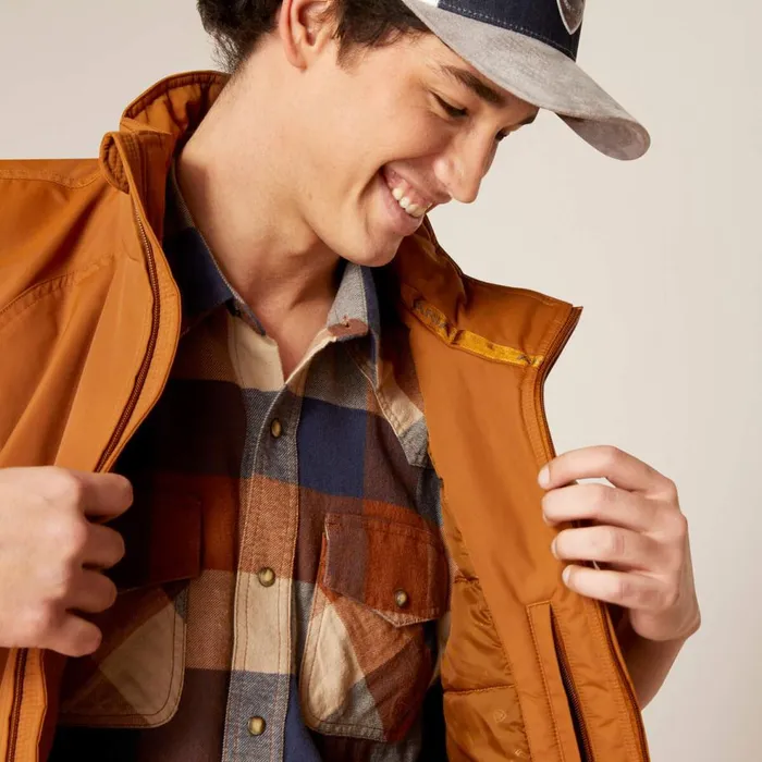 Men Team Logo Insulated Vest Chestnut Ariat Jackets and Vests Men Team Logo Insulated Vest Chestnut Ariat Jackets and Vests