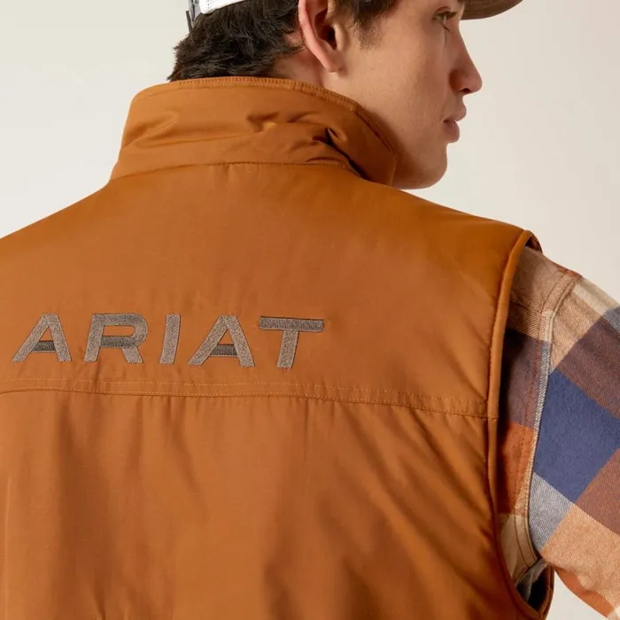 Men Team Logo Insulated Vest Chestnut Ariat Jackets and Vests Men Team Logo Insulated Vest Chestnut Ariat Jackets and Vests