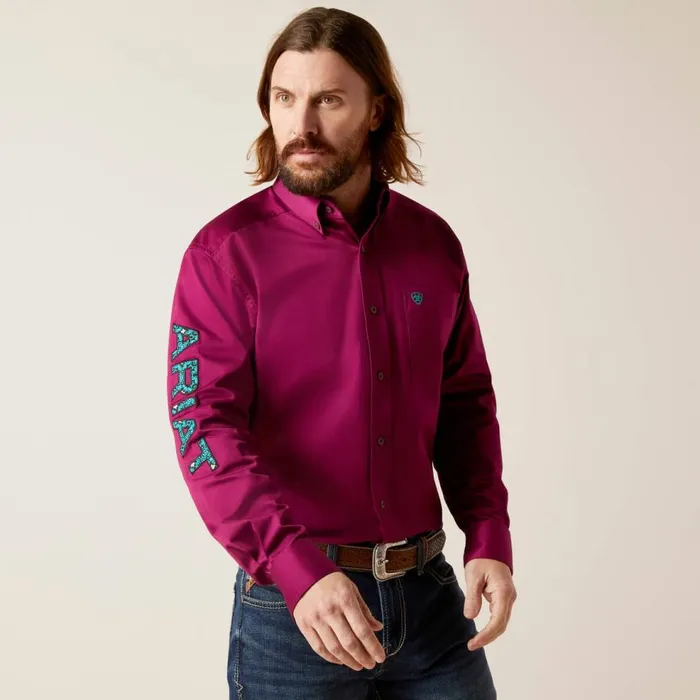 Men Team Logo Twill Classic Fit Shirt Bella Donna Ariat Button Down Shirts