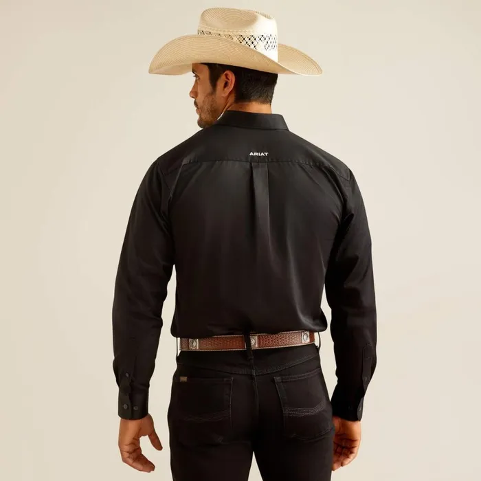 Men Team Logo Twill Fitted Shirt Blackmexico Ariat Button Down Shirts Men Team Logo Twill Fitted Shirt Blackmexico Ariat Button Down Shirts