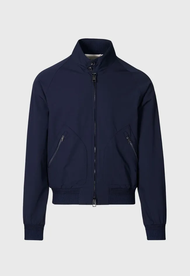 Men Technical Jersey Bomber Jacket Navy Paul Stuart Outerwear