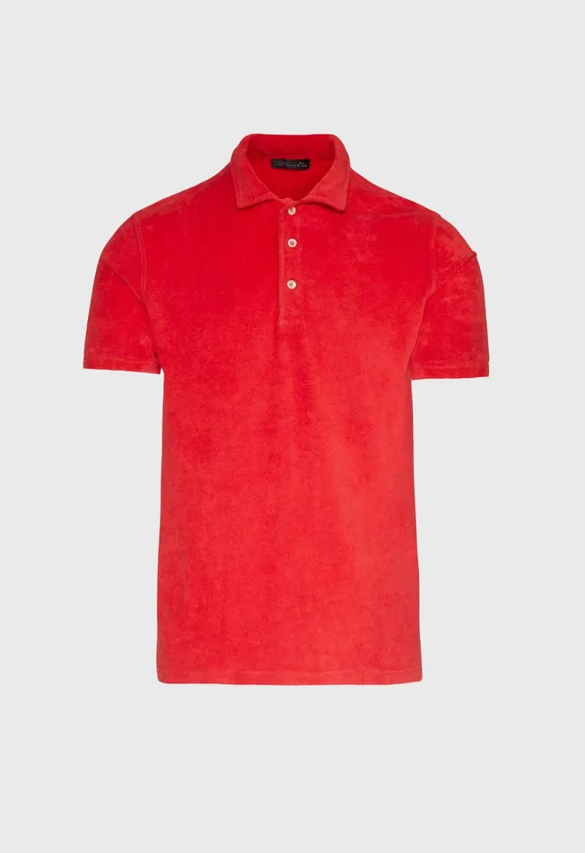 Men Terry Cloth Polo Shirt Lavender Paul Stuart Polos and TShirts