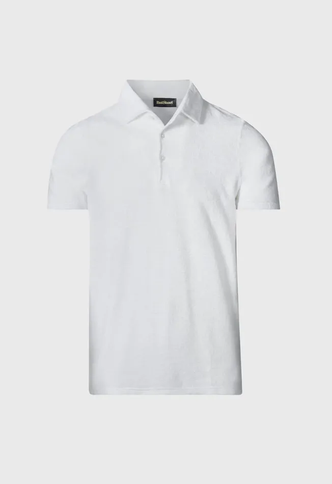 Men Terry Cloth Short Sleeve Polo Purple Paul Stuart Polos and TShirts