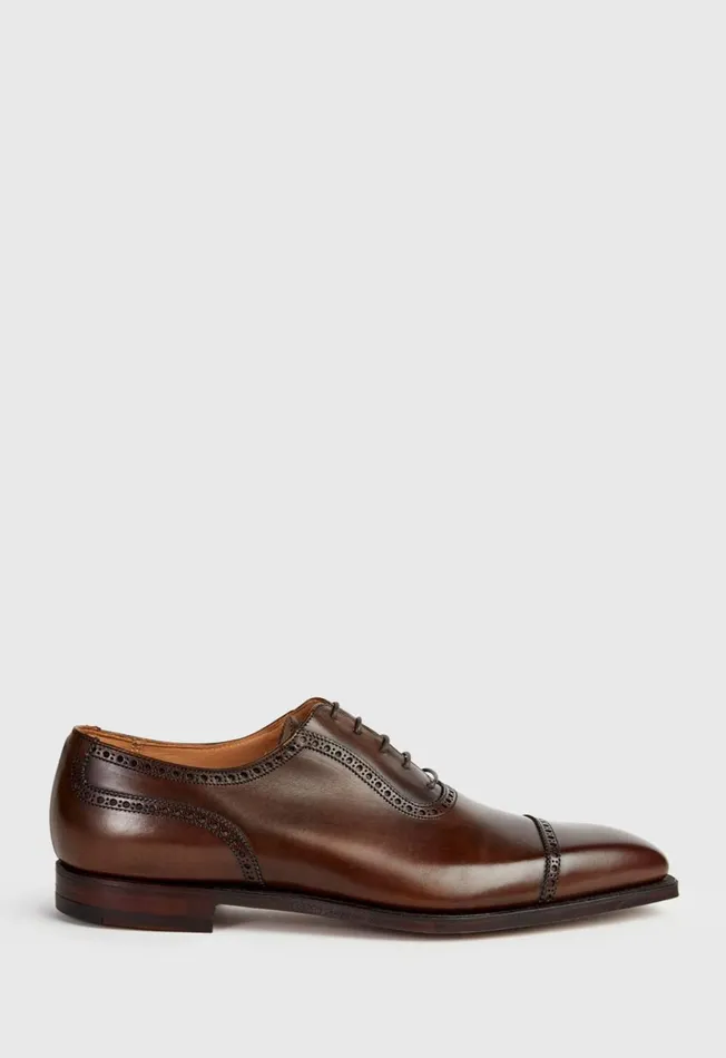 Men The Westbourne Brown Leather Cap Toe Brown Paul Stuart Laceups and Oxfords