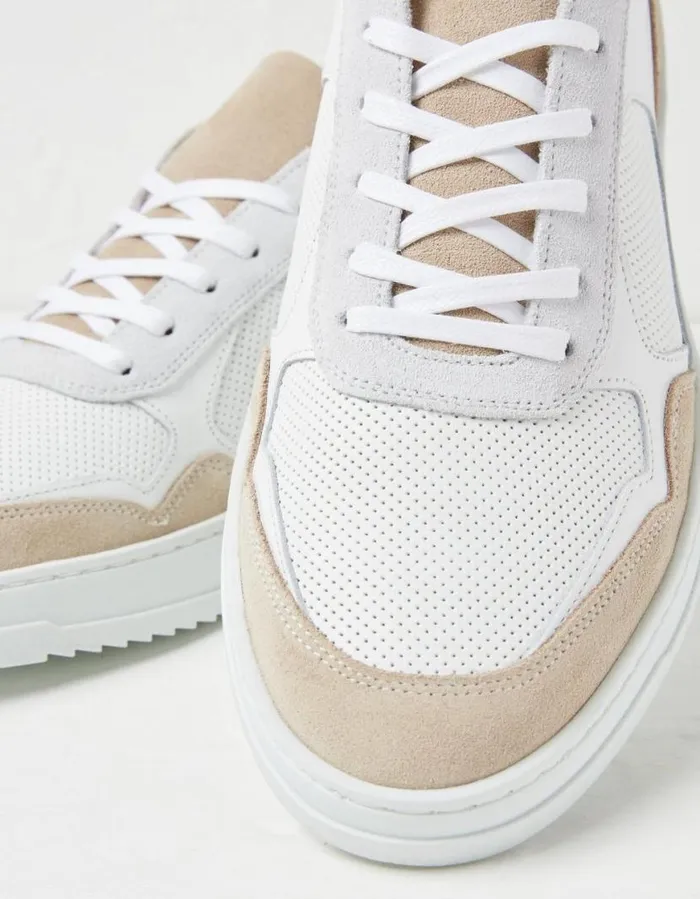 Men Trainers FatFace Axel Skater Trainers White