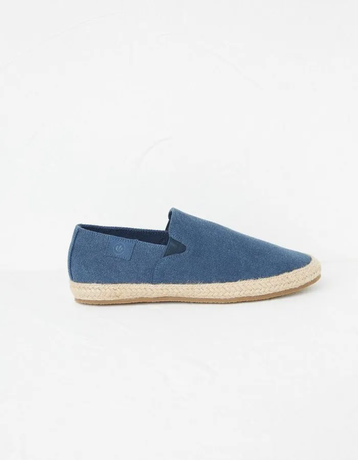 Men Trainers FatFace Slip On Espadrilles Navy