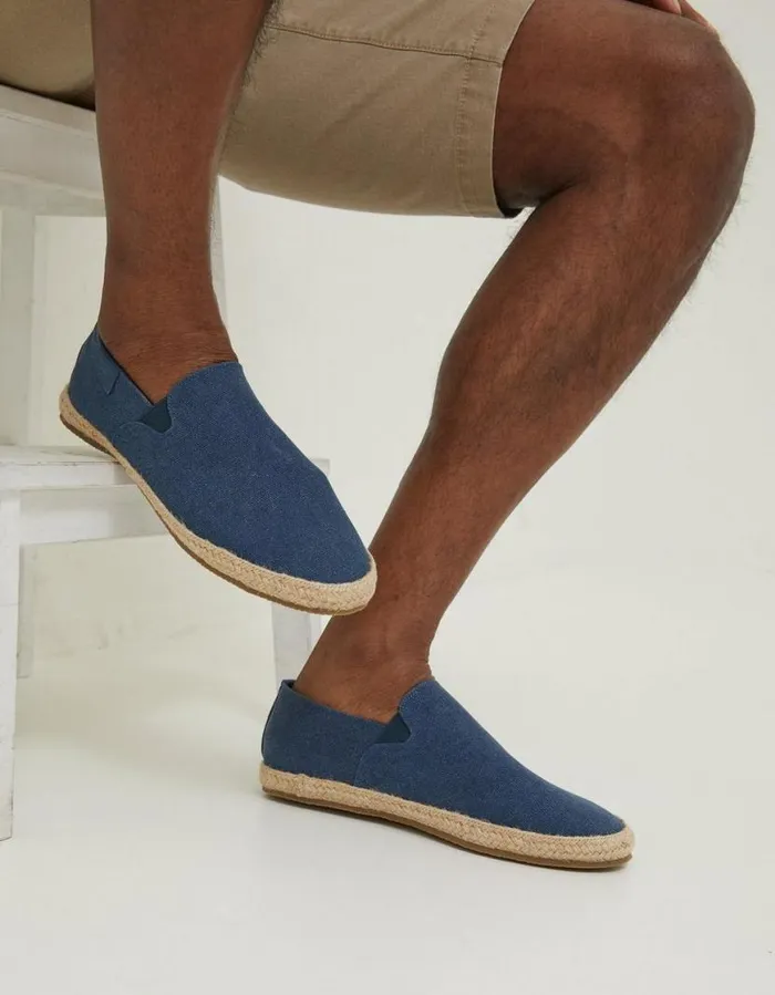 Men Trainers FatFace Slip On Espadrilles Navy