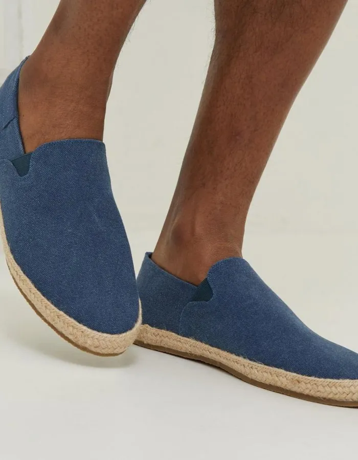 Men Trainers FatFace Slip On Espadrilles Navy
