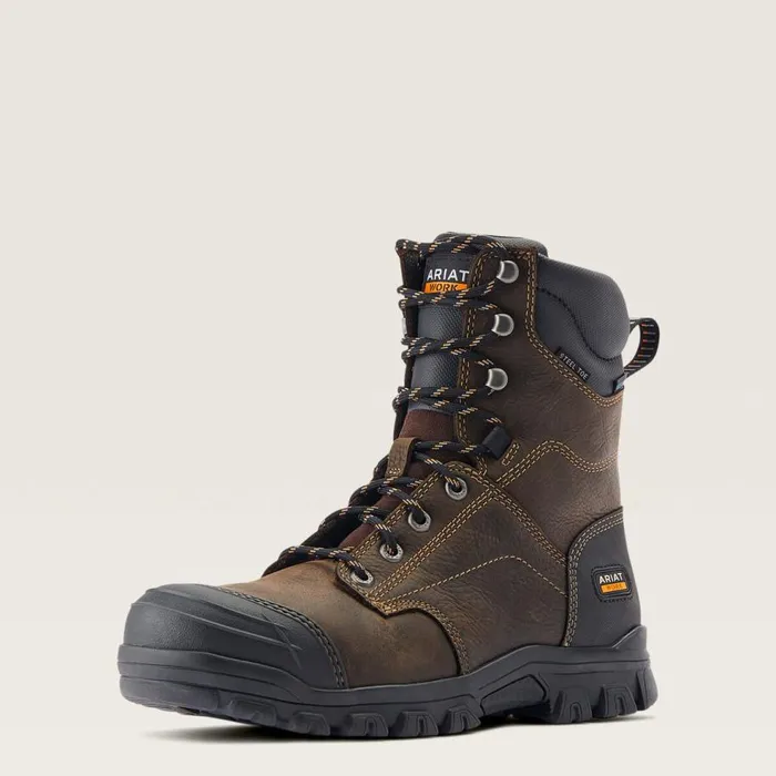 Men Treadfast 8034 Waterproof Steel Toe Work Boot Dark Brown Ariat Work Boots