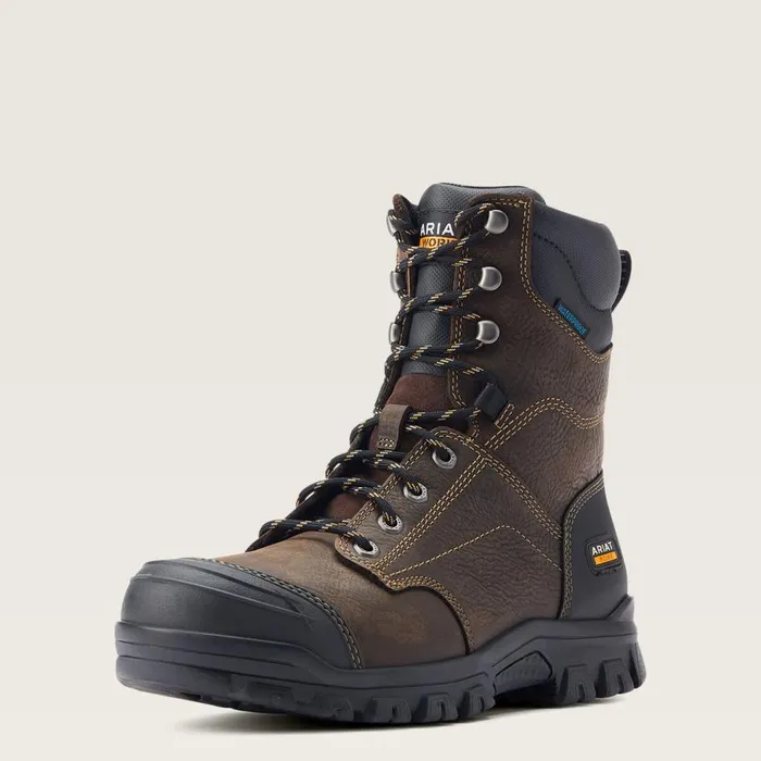 Men Treadfast 8034 Waterproof Work Boot Dark Brown Ariat Work Boots