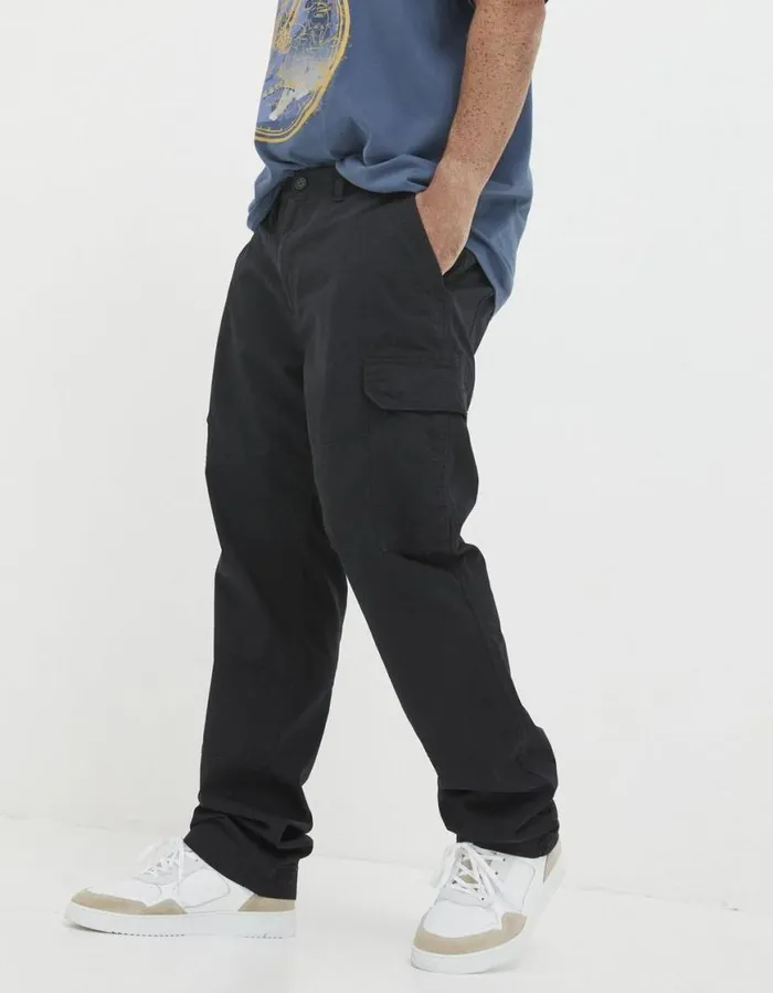 Men Trousers and Chinos FatFace Corby Ripstop Cargo Trousers Washed Black