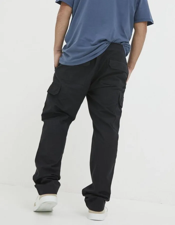 Men Trousers and Chinos FatFace Corby Ripstop Cargo Trousers Washed Black