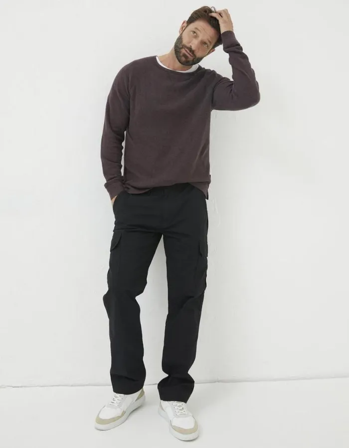 Men Trousers and Chinos FatFace Corby Ripstop Cargo Trousers Washed Black
