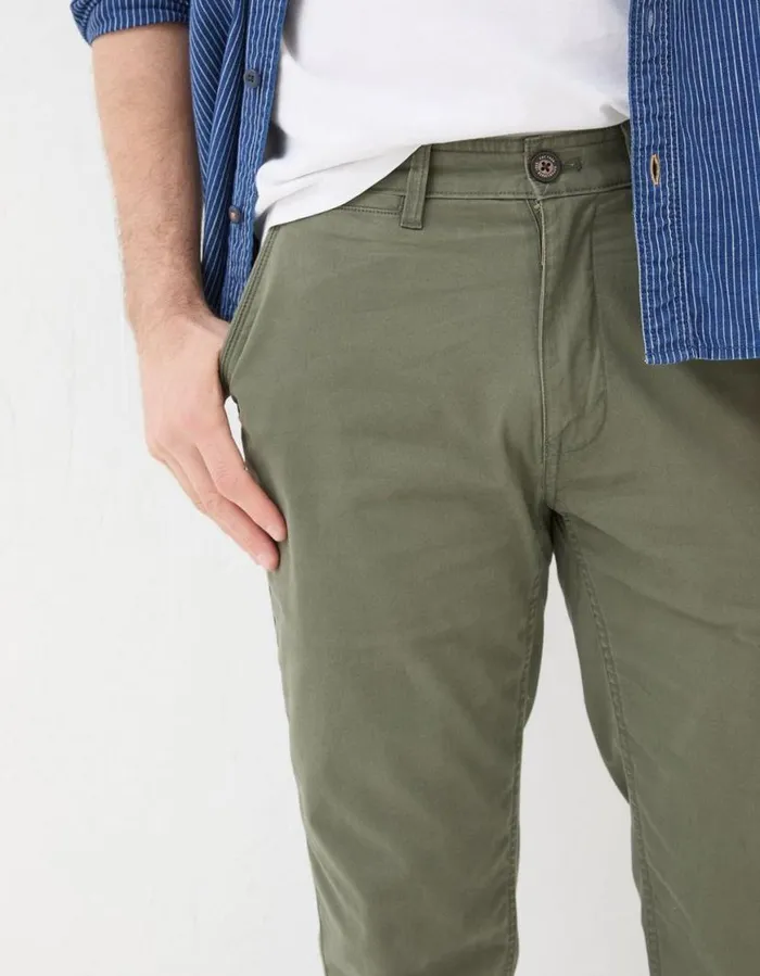 Men Trousers and Chinos FatFace Heyshott Slim Chinos Khaki Green
