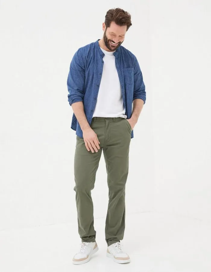 Men Trousers and Chinos FatFace Heyshott Slim Chinos Khaki Green