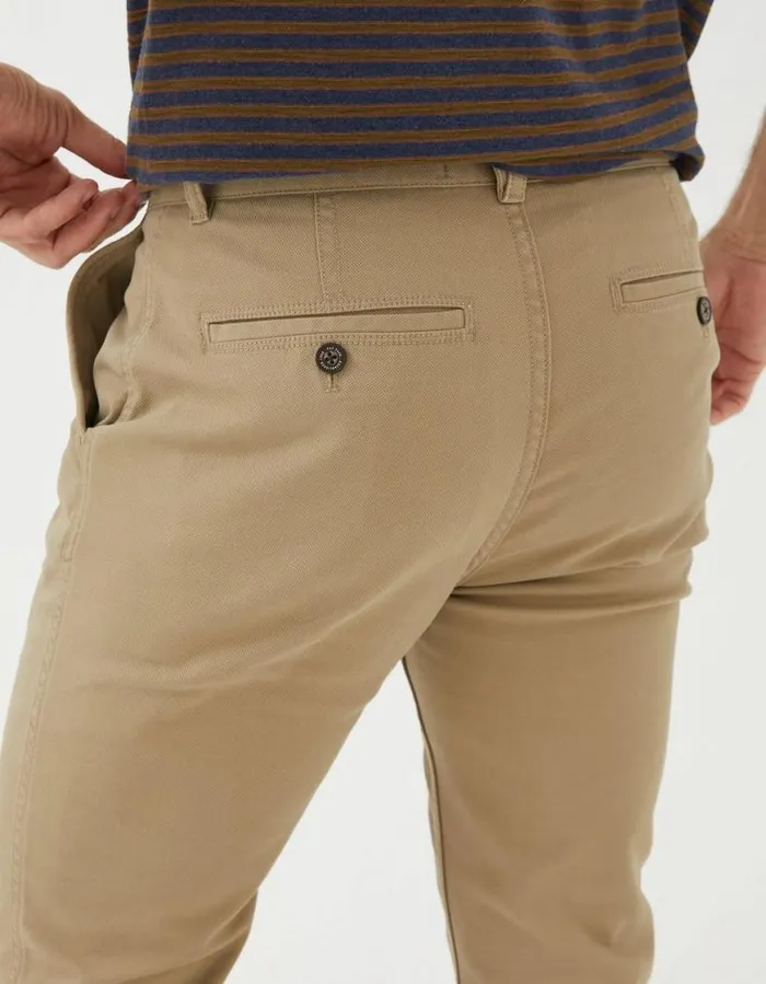 Men Trousers and Chinos FatFace Heyshott Slim Textured Chinos Dark Stone