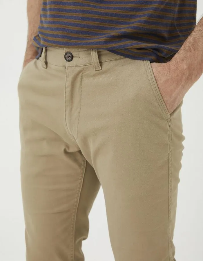 Men Trousers and Chinos FatFace Heyshott Slim Textured Chinos Dark Stone