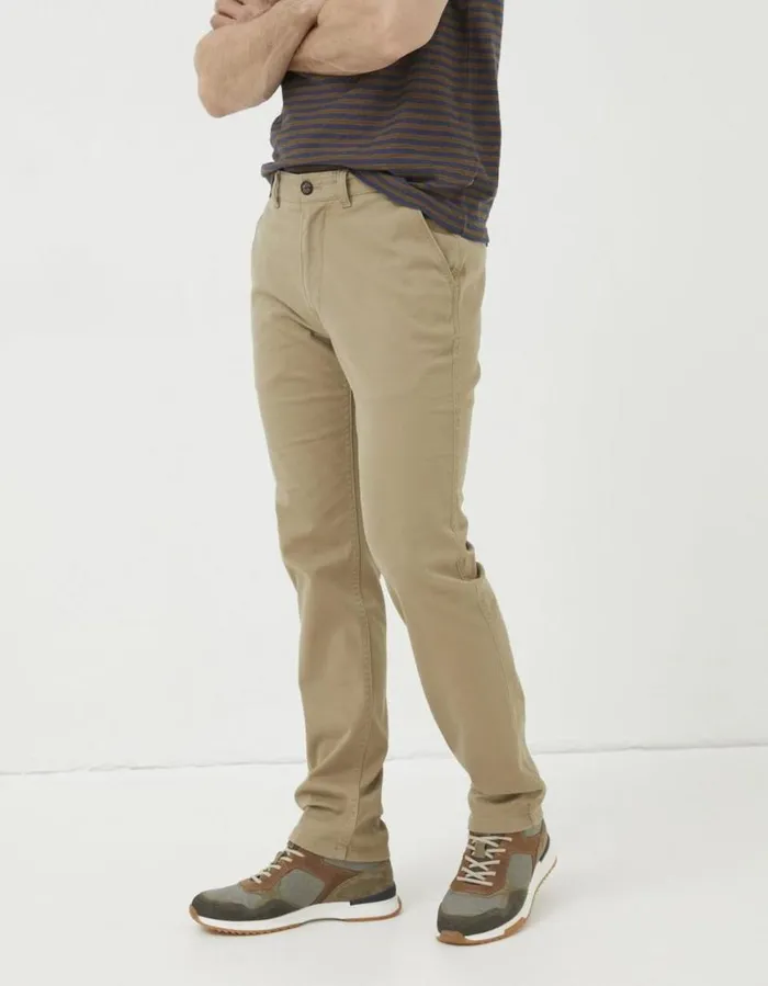 Men Trousers and Chinos FatFace Heyshott Slim Textured Chinos Dark Stone