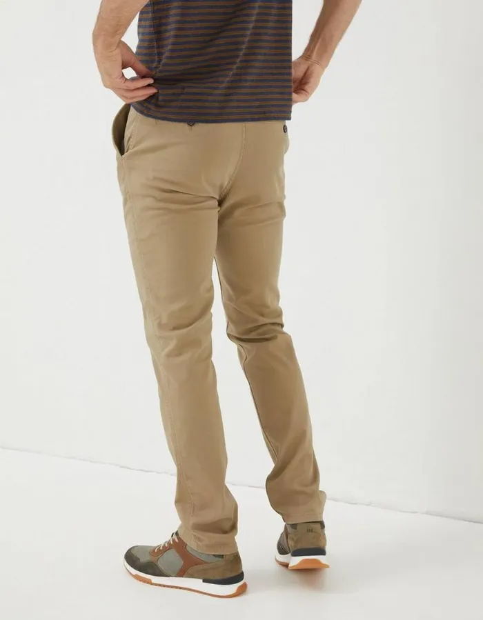 Men Trousers and Chinos FatFace Heyshott Slim Textured Chinos Dark Stone