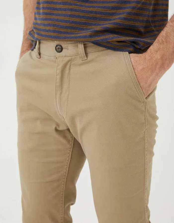 Men Trousers and Chinos FatFace Heyshott Slim Textured Chinos Dark Stone