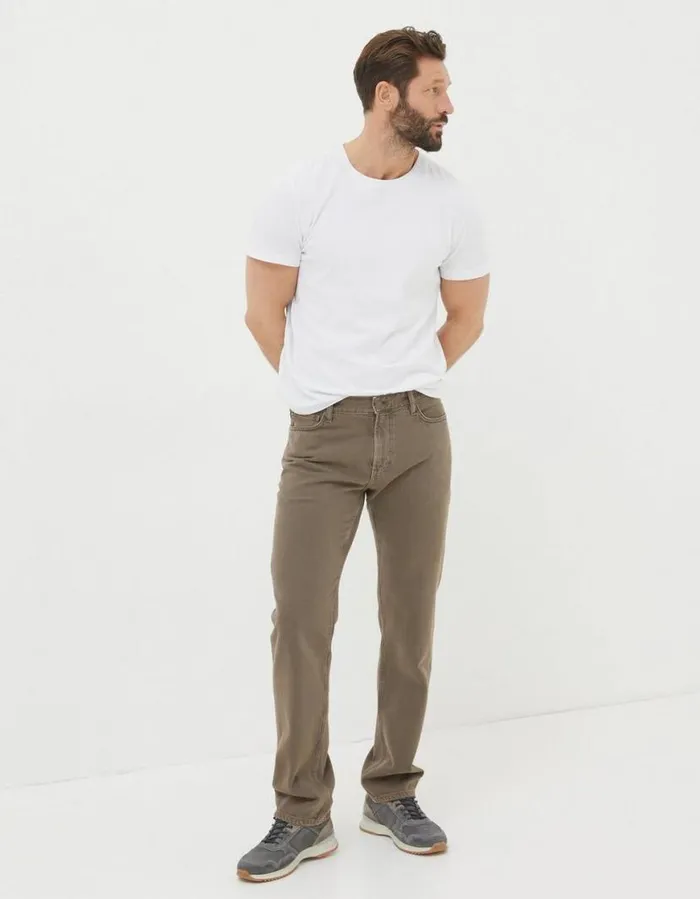 Men Trousers and Chinos FatFace Straight Fit Barton Jeans Light Brown