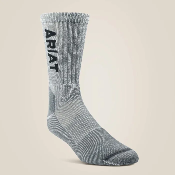 MenWomen Lightweight Merino Wool Blend Steel Toe Work Sock Black Ariat Socks
