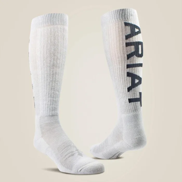 MenWomen Midweight Over The Calf Western Boot Sock Grey Ariat Socks
