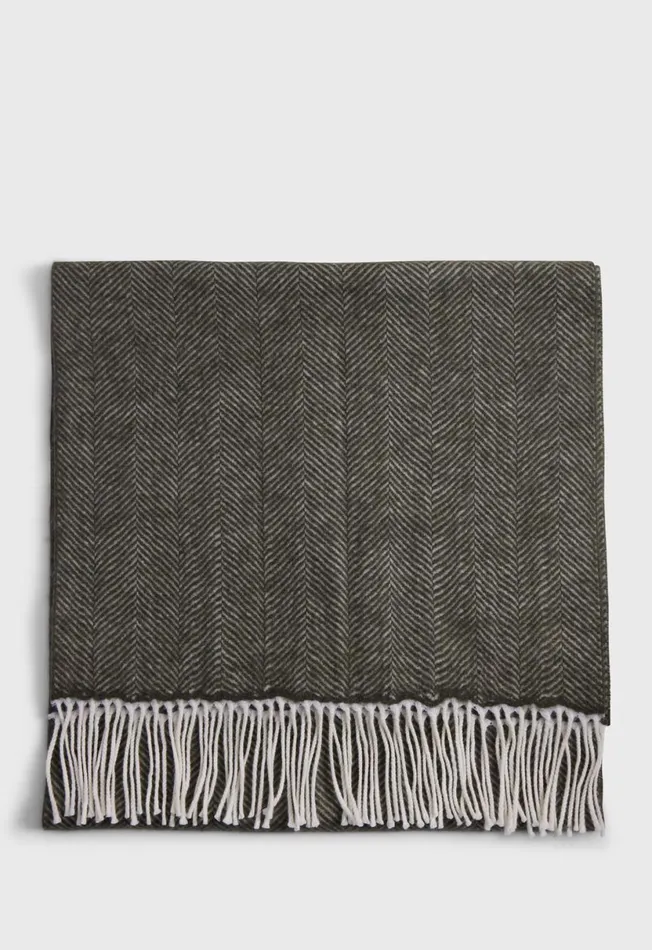 Men Wool Chevron Scarf Brown Paul Stuart Scarves Hats Gloves Men Wool Chevron Scarf Brown Paul Stuart Scarves Hats Gloves