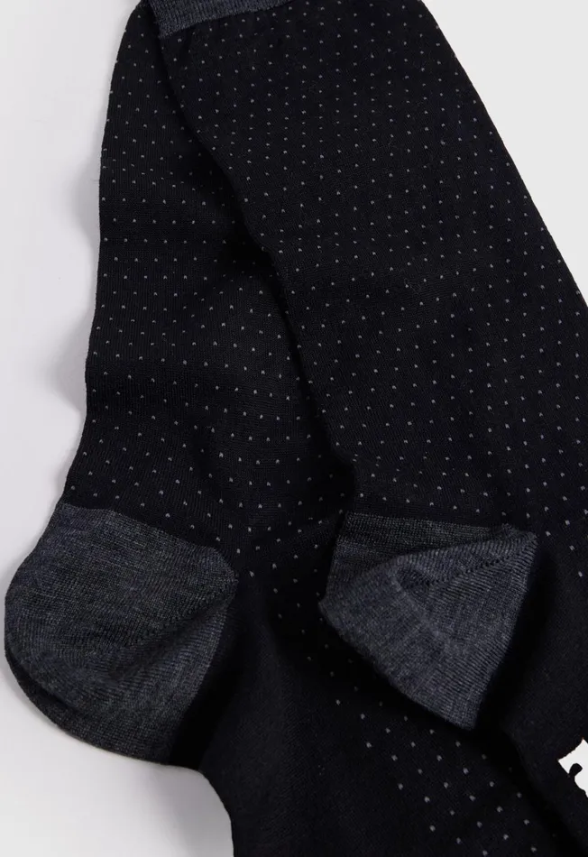 Men Wool Pindot Sock Black Paul Stuart Socks Men Wool Pindot Sock Black Paul Stuart Socks