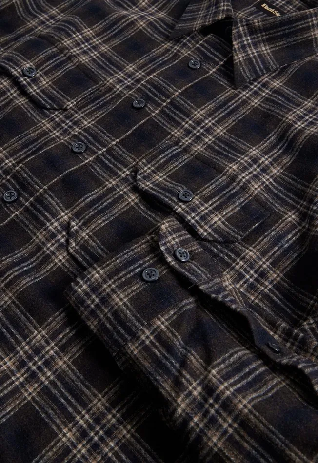 Men Wool Plaid Overshirt Brown Paul Stuart Coats and Outerwear