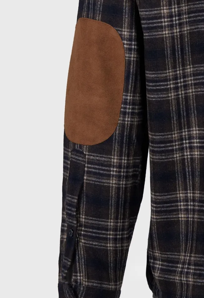 Men Wool Plaid Overshirt Brown Paul Stuart Coats and Outerwear