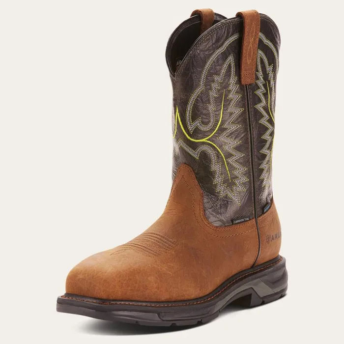 Men WorkHog XT Waterproof Carbon Toe Work Boot Tumbled Bark Ariat Work Boots