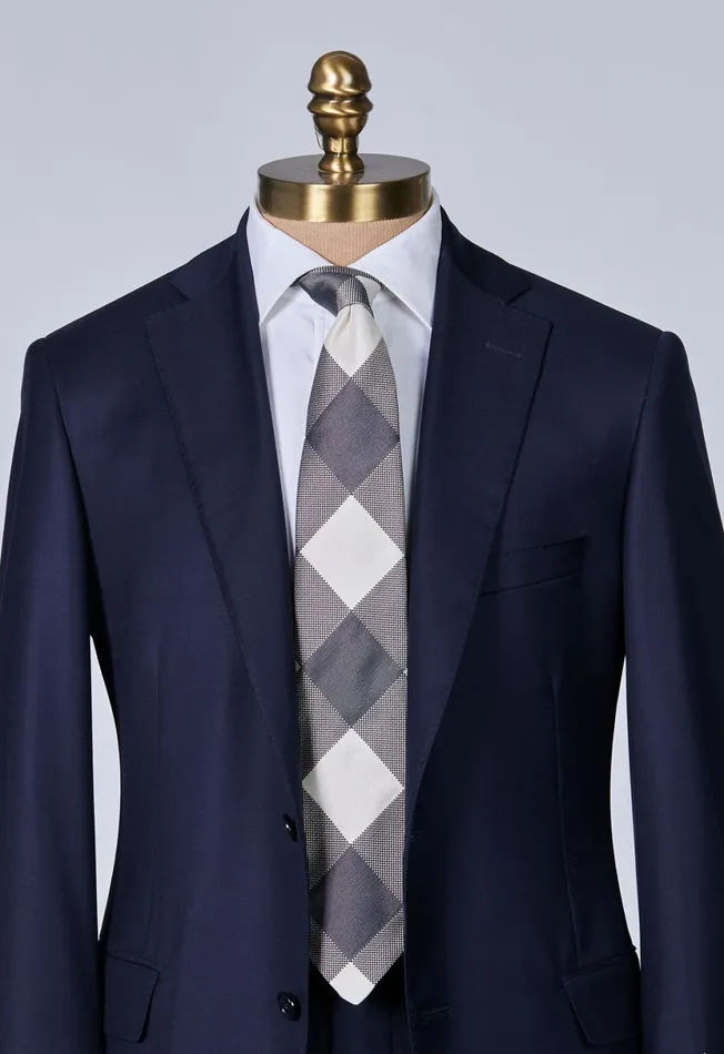 Men Woven Silk Oversized Check Tie Charcoal Paul Stuart Ties Men Woven Silk Oversized Check Tie Charcoal Paul Stuart Ties
